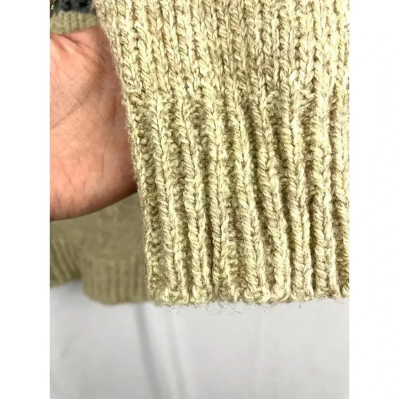 VTG Oak Tree Acrylic Chunky 90s Sweater Men's LARGE Retro Casual V-Neck - Picture 9 of 11